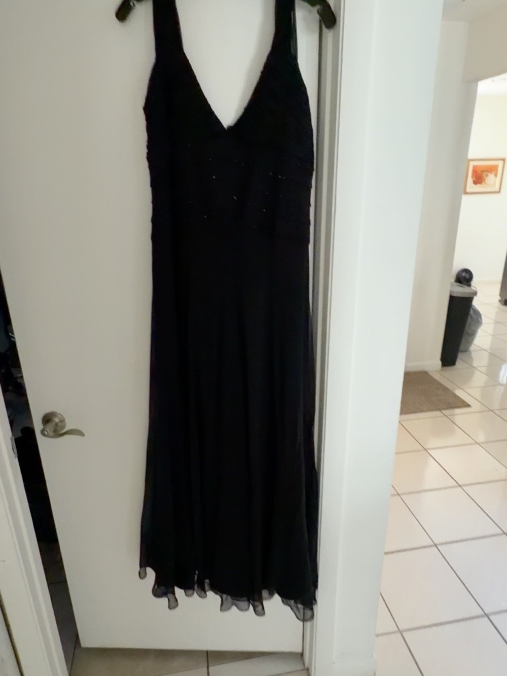 Sleeveless Black Maxi Dress with V-Neck Elegant Vintage Flattering silhouette